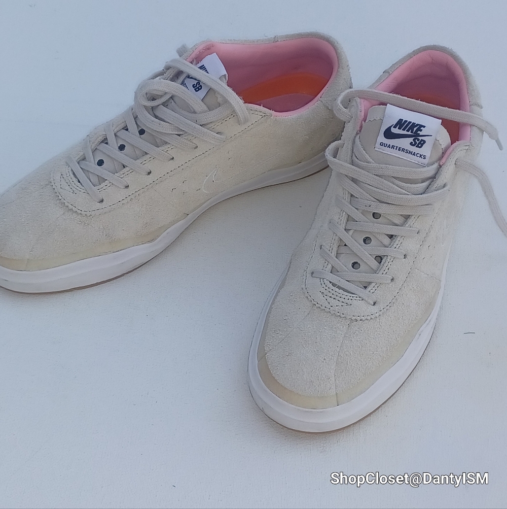 Nike SB Bruin Hyperfeel Quartersnacks sneakers in birch and space pink - Picture 14 of 16